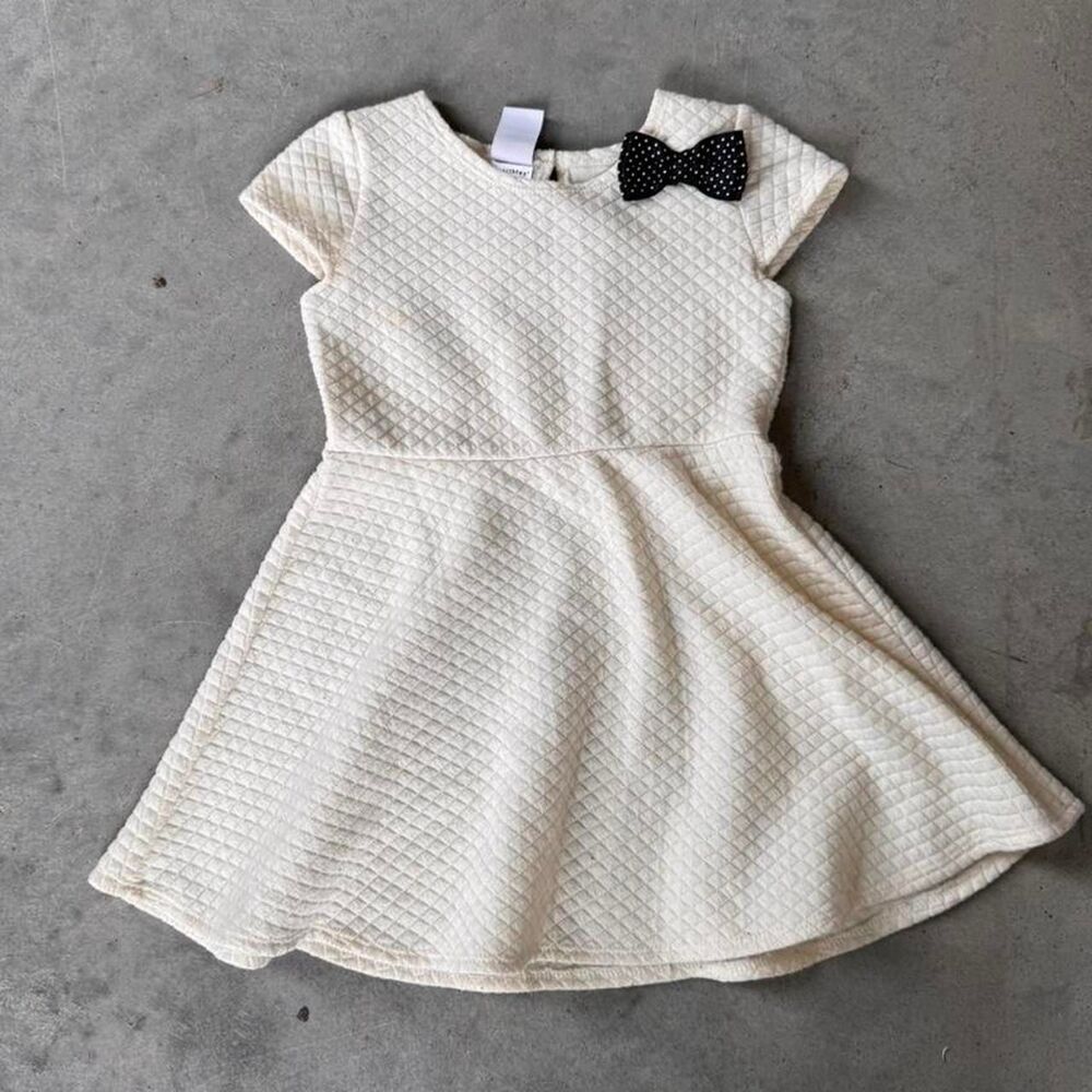 Healthtex cream baby dress with polka dot bow detail Size 3T